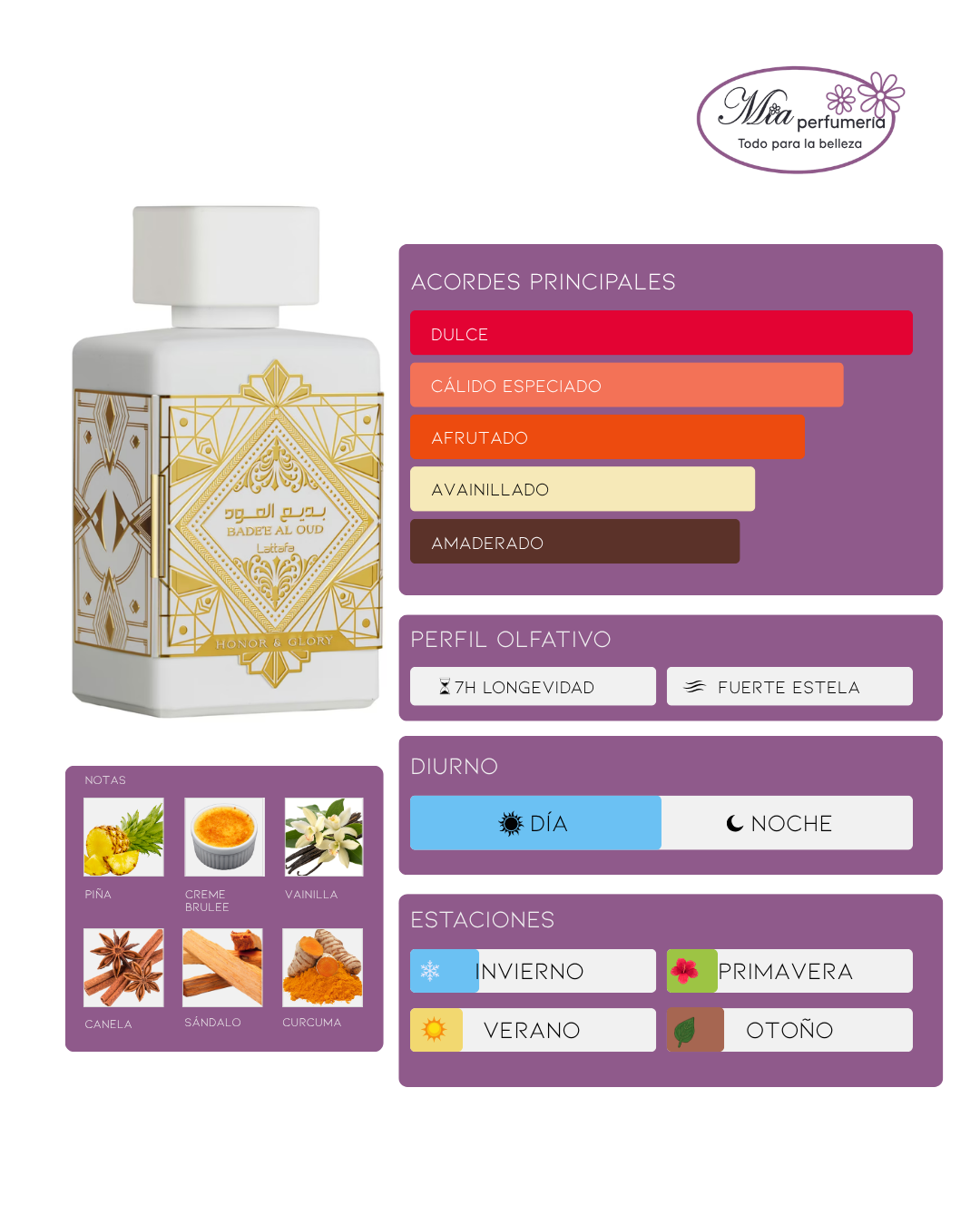 Bade´e Al Oud Honor & Glory Lattafa unisex 100ml - Imagen 2